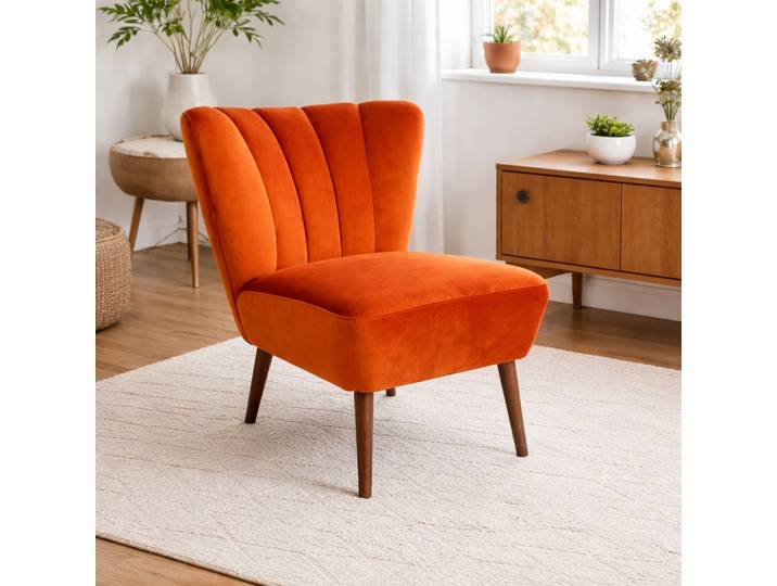 Retro Cocktailsessel RENO Samt RIVIERA orange Retro Cocktailsessel RENO Samt RIVIERA orange von moebro