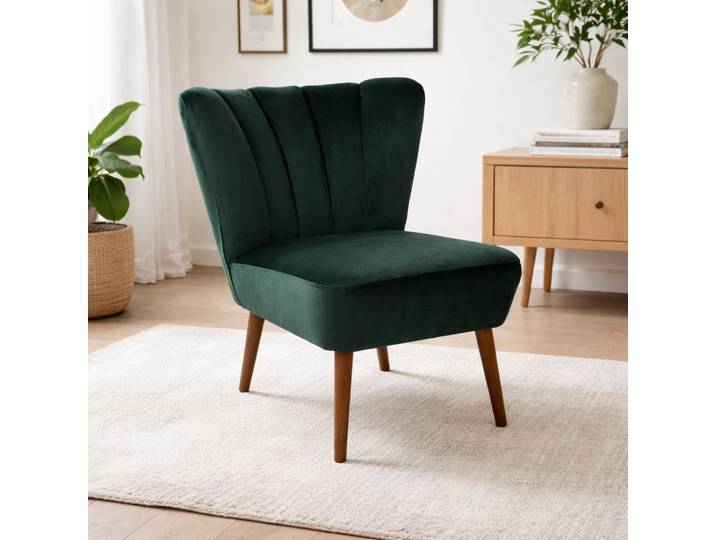 Retro Cocktailsessel RENO Samt RIVIERA tannengrün von moebro