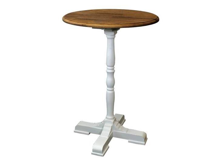 Runder Stehtisch/Bartisch Massivholz Shabby Chic, Eichenplatte von moebro