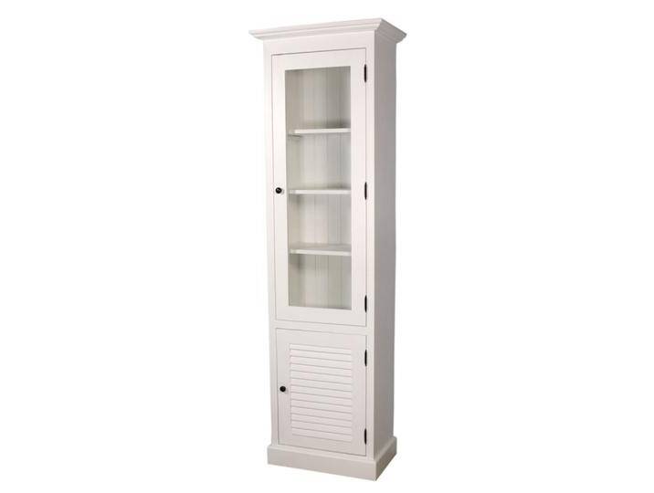 Schmale Vitrine Weiß mit Lamellentür Schmale Vitrine Weiß mit Lamellentür von moebro
