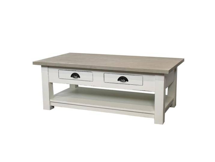 Vintage Couchtisch weiß shabby mit Schubladen von moebro