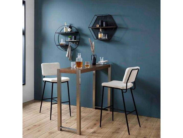 Bartisch Enora Walnussfarben Edelstahl ca. 150x100x40 cm von mömax