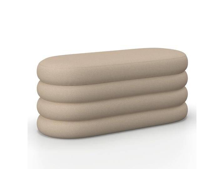 Hockerbank Lorena Braun Bouclé Gepolstert mit Stauraum von mömax