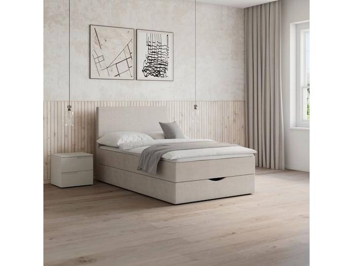 Boxbett Ace ca. 120x200 cm Hellgrau intgr. Topper von mömax