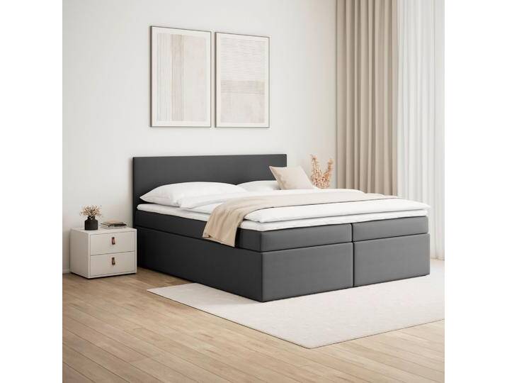 Boxbett Lucy ca. 180x200 cm Dunkelgrau mit Topper von mömax