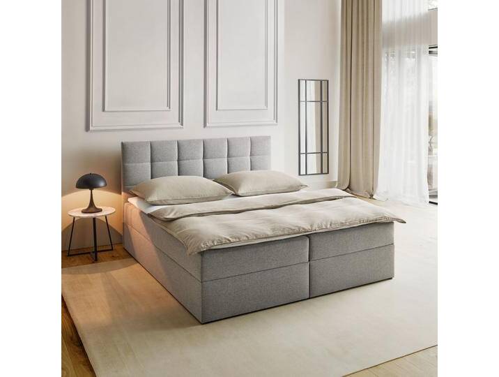 Boxbett Nicole ca. 180x200 cm Grau mit Topper von mömax