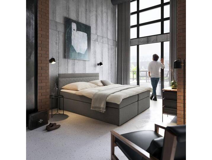 Boxbett Rosa ca. 180x200 cm Grau mit Topper von mömax
