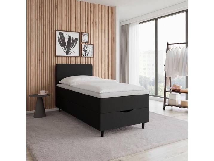 Boxbett Vida ca. 90x200 cm Anthrazit mit Topper von mömax
