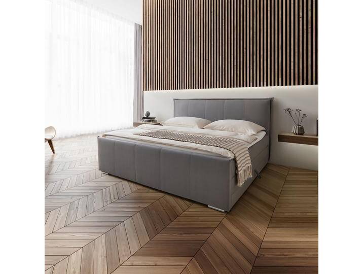 Boxspringbett Leonora ca. 200x200 cm Grau mit Topper von mömax