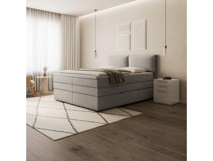 Boxspringbett Mosamo ca. 180x200 cm Hellgrau mit Topper Boxspringbett Mosamo ca. 180x200 cm Hellgrau mit Topper von mömax