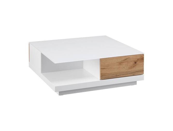 Couchtisch Nevio Weiß Eichefarben MDF mit Stauraum von mömax