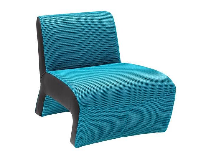 Designsessel Batty Mesh Türkis/Schwarz, Lederlook von mömax