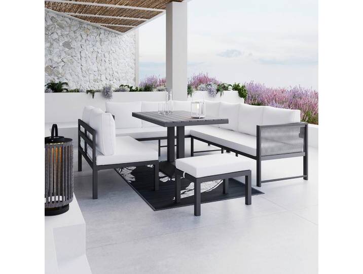 DiningLoungeset Pergolina Weiß Metall/Outdoorstoff +Abdeckung DiningLoungeset Pergolina Weiß Metall/Outdoorstoff +Abdeckung von mömax