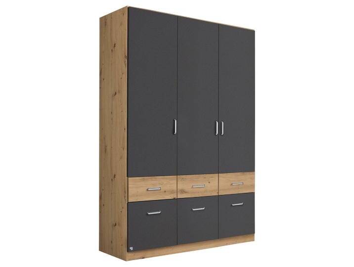 Drehtürenschrank Aalen-Extra in Grau/Eiche ca. 136x197x54cm von mömax