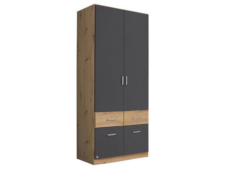 Drehtürenschrank Aalen-Extra in Grau/Eiche ca. 91x197x54cm von mömax
