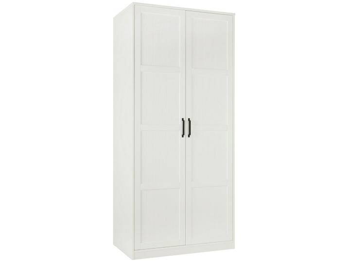 Drehtürenschrank aus Kiefer teilmassiv in Weiß von mömax
