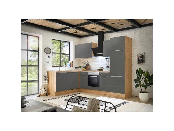 Eckküche Marleen mit Geräten Grau/Eiche ca. 280x170 cm Eckküche Marleen mit Geräten Grau/Eiche ca. 280x170 cm von mömax