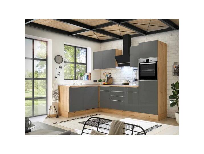 Eckküche Marleen mit Geräten Grau/Eiche ca. 280x170 cm Eckküche Marleen mit Geräten Grau/Eiche ca. 280x170 cm von mömax