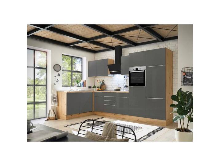 Eckküche Marleen mit Geräten Grau/Eiche ca. 340x170 cm Eckküche Marleen mit Geräten Grau/Eiche ca. 340x170 cm von mömax
