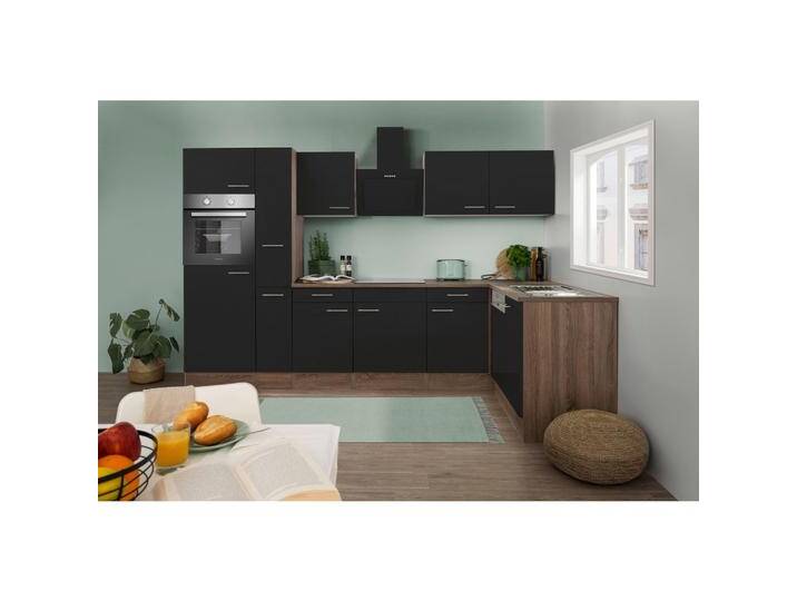 Eckküche Oliver mit Geräten ca. 310x172 cm Schwarz von mömax