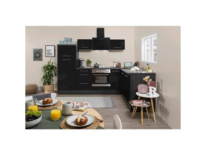 Eckküche mit Geräte Schwarz Hochglanz ca. 260x200 cm Eckküche mit Geräte Schwarz Hochglanz ca. 260x200 cm von mömax