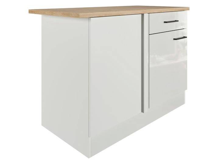 Eckunterschrank in Lichtgrau glänzend Eckunterschrank in Lichtgrau glänzend von mömax