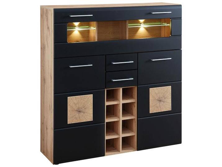 Highboard Sonate Schwarz/Eichefarben von mömax