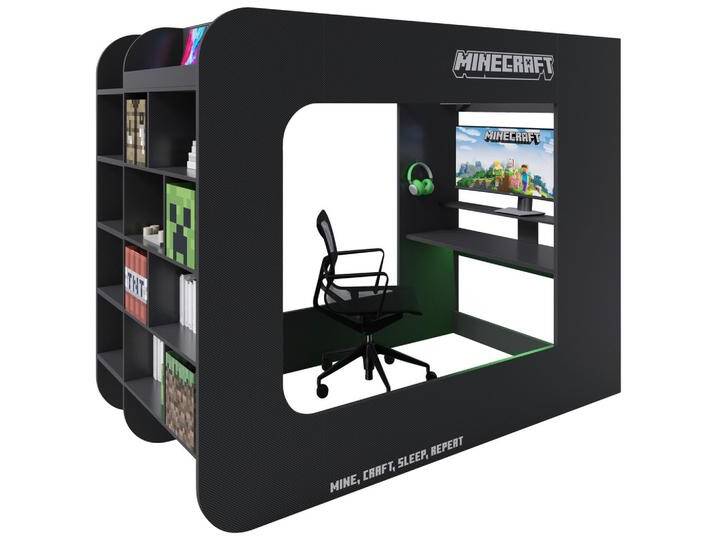 Hochbett Minecraft ca. 120x200 cm Schwarz von mömax