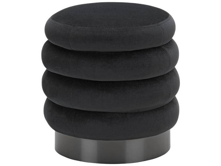 Hocker Lorraine aus Samt in Schwarz von mömax
