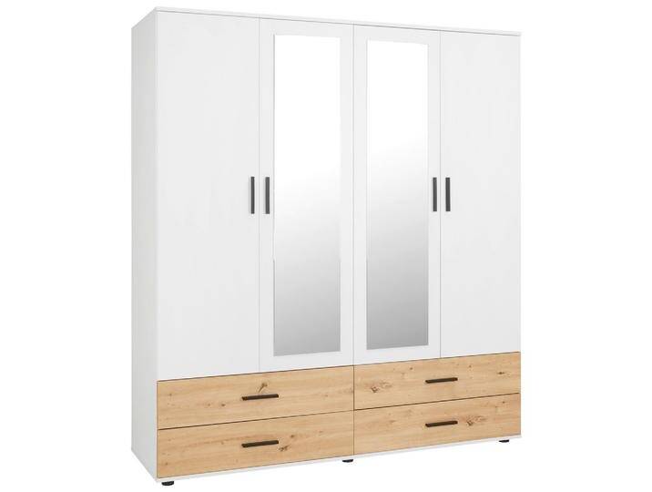 Kleiderschrank Rasant Weiß/Eichefarben von mömax