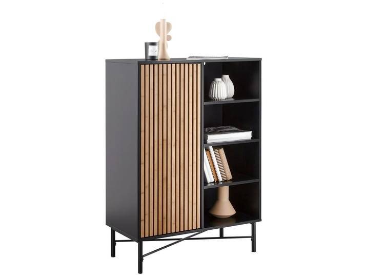 Kommode Madrid Schwarz/Naturfarben massiv von mömax