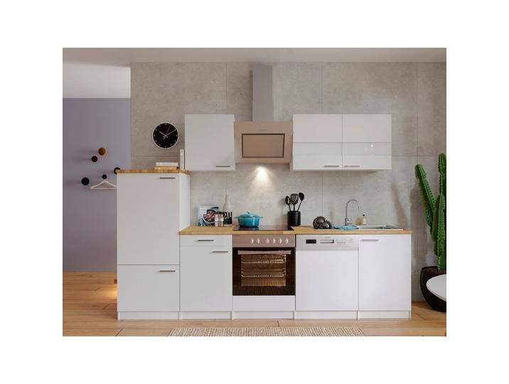 Küchenblock Economy mit Geräten Weiß B: ca. 280 cm von mömax