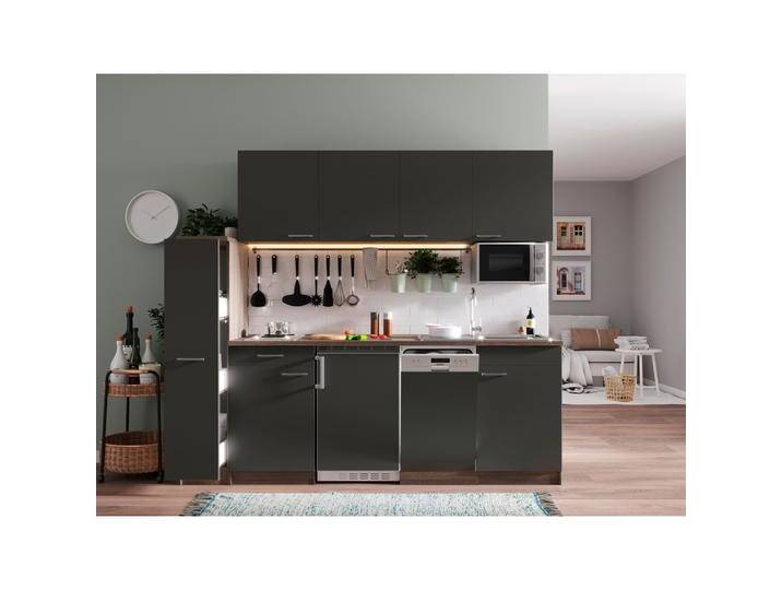 Küchenblock Oliver mit Geräten ca. 225 cm Grau von mömax