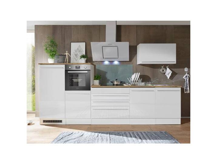 Küchenblock Premium m. Geräten Weiß/Eiche B: ca. 320cm von mömax