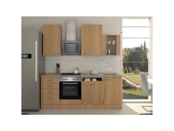 Küchenblock in Buche inkl. Geräte und Spüle 'Nano' von mömax