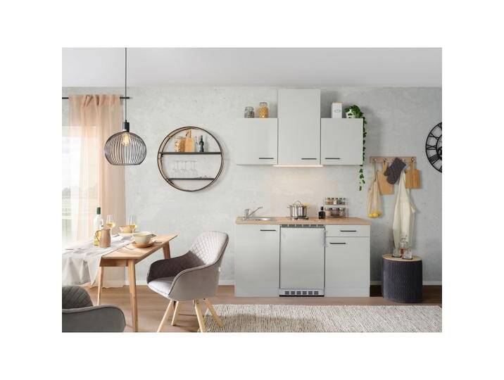 Küchenblock inkl. 2 E-Geräte Levi in Lichtgrau glänzend von mömax
