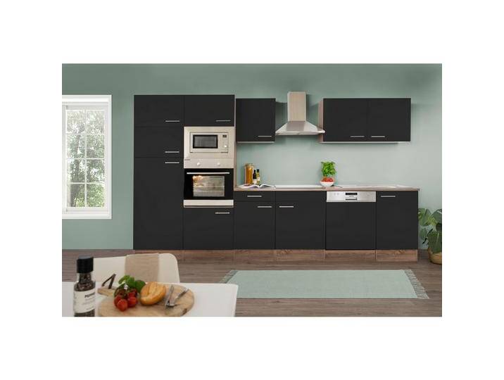 Küchenblock mit Geräten Schwarz/Eiche B: ca. 340 cm Küchenblock mit Geräten Schwarz/Eiche B: ca. 340 cm von mömax