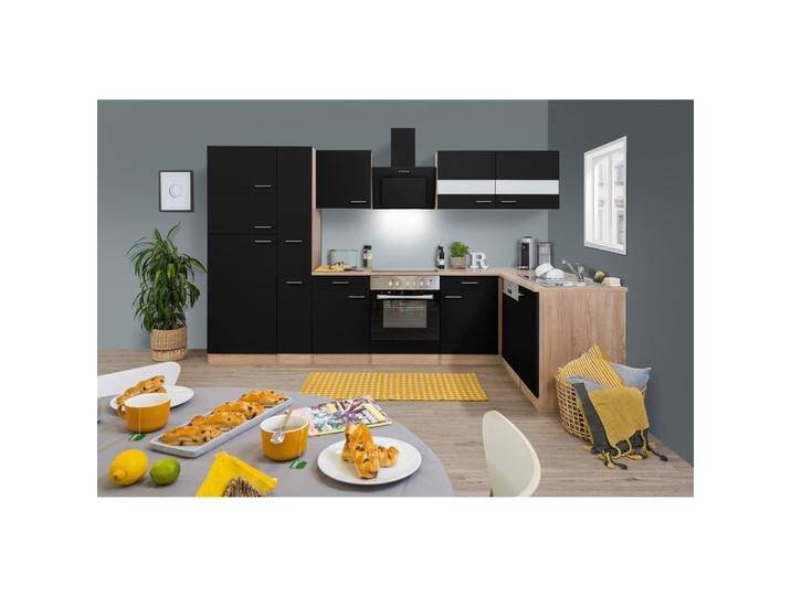 Küchenleerblock LBKBL310ESS Schwarz/Eiche ca. 310x172 cm Küchenleerblock LBKBL310ESS Schwarz/Eiche ca. 310x172 cm von mömax