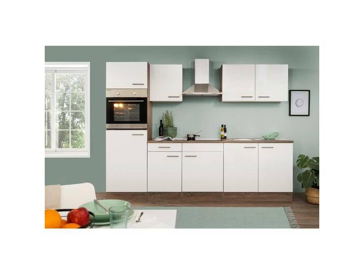 Küchenzeile Economy o. Geräte Weiß/Eiche Dekor B: ca. 270 cm von mömax