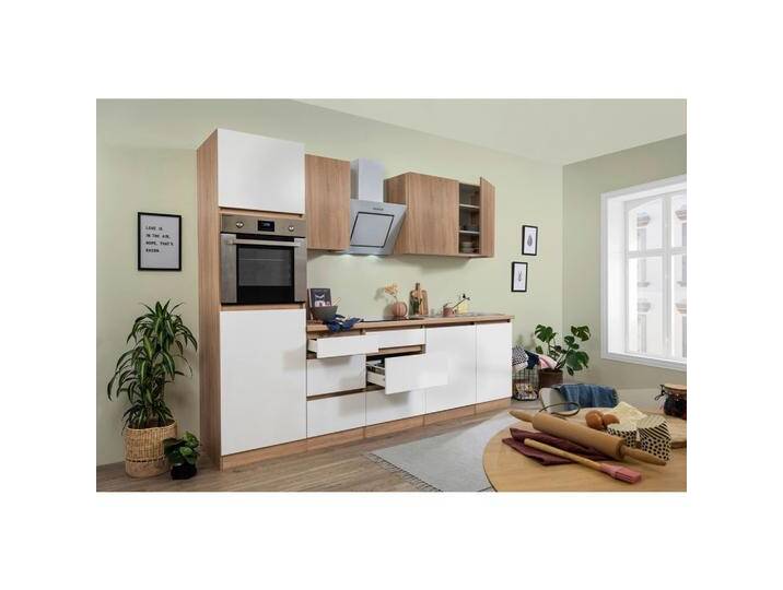 Küchenzeile Premium m. Geräte Weiß/Eiche Dekor B: ca. 280 cm Küchenzeile Premium m. Geräte Weiß/Eiche Dekor B: ca. 280 cm von mömax