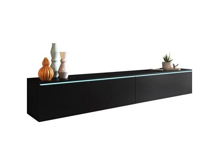 Lowboard ca. 180x30 cm mit LED Schwarz/Graphit matt Lowboard ca. 180x30 cm mit LED Schwarz/Graphit matt von mömax