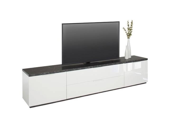 Lowboard in Anthrazit/Weiß, mit Marmor-Optik, 240 x 51 x 45 cm, kratzfest, pflegeleicht, modernes Design von mömax