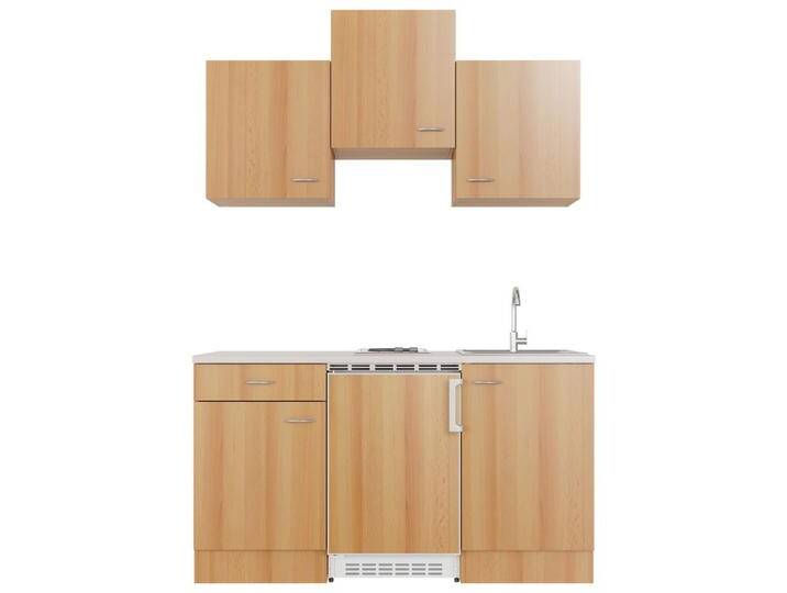 Miniküche Nano m. Geräten B: ca. 150cm Buchefarben von mömax