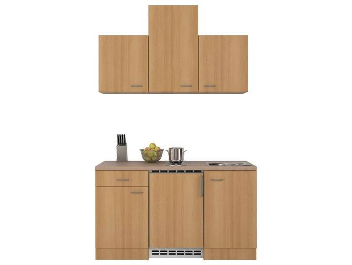 Miniküche Nano m. Geräten B: ca. 150cm Buchefarben von mömax