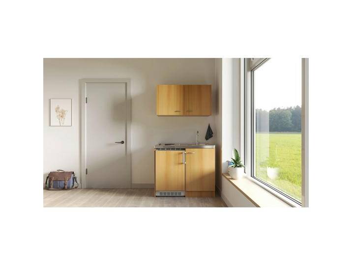 Miniküche Nano mit Geräten ca. 100 cm Buchefarben von mömax