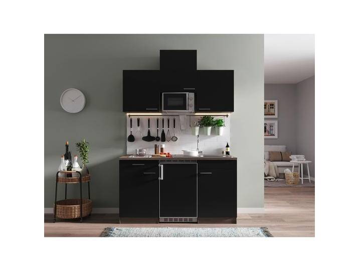 Miniküche Oliver mit Geräten ca. 150 cm Schwarz von mömax
