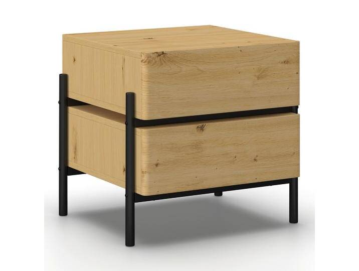 Nachttisch Jasmina Schwarz/Eichefarben MDF von mömax