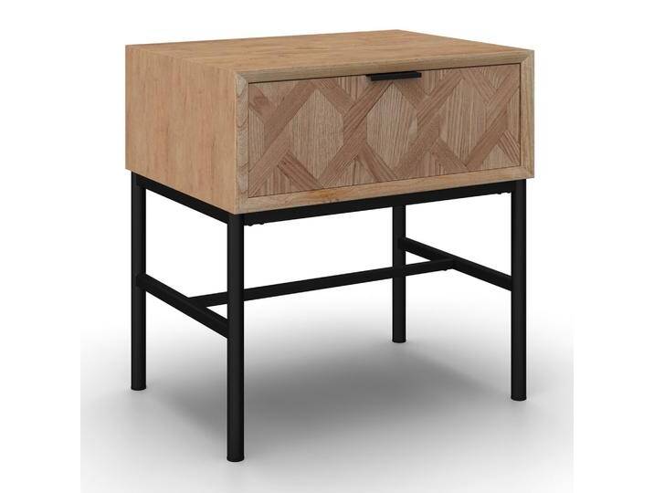 Nachttisch Milano Schwarz/Esche Echtholz/MDF von mömax