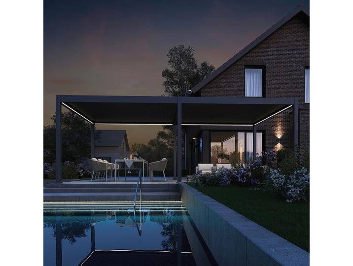 Pergola Deluxe Plus m. LED ca. 400x800 cm Anthr. Netzbetr Pergola Deluxe Plus m. LED ca. 400x800 cm Anthr. Netzbetr von mömax