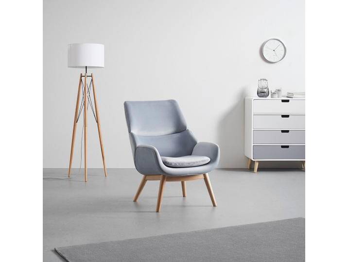 Sessel Felia ca. 71x92,5x79cm Samt Hellgrau Sessel Felia ca. 71x92,5x79cm Samt Hellgrau von mömax